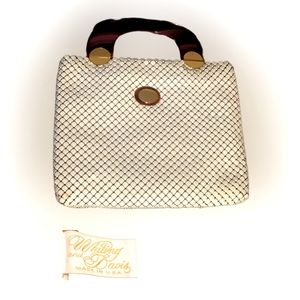 Vintage ✨ Whiting & Davis Co. ✨ Mesh, Cream Hand bag with Tortoise Shell Handles